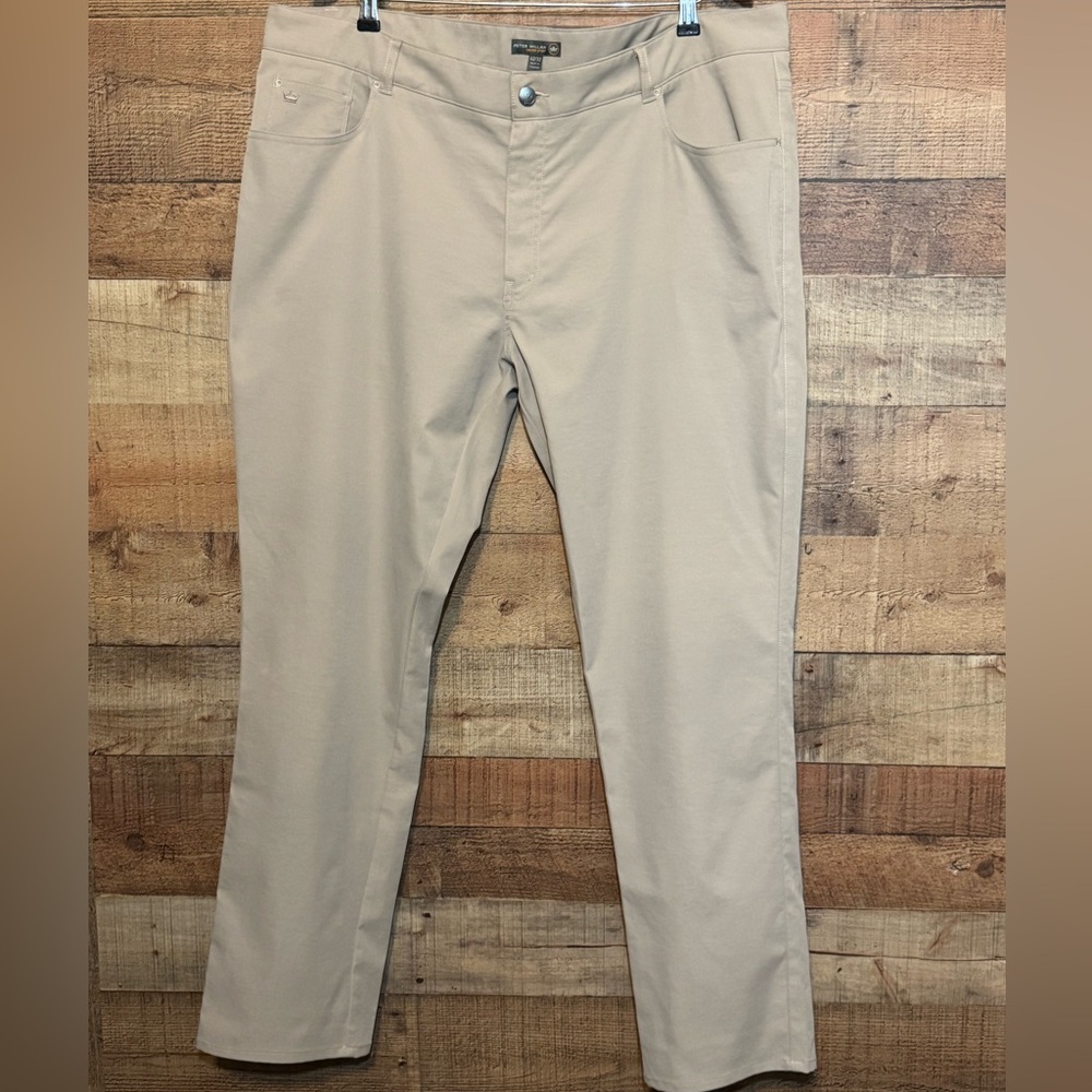 Peter Millar Crown Sport Golf Pants 42 x 32 EB66 Khaki Performance Sport Active